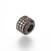 Brass Micro Pave Cubic Zirconia European Beads ZIRC-S053-YS013-3-1