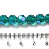 Electroplate Transparent Glass Beads Strands X-EGLA-A035-T8mm-L12-4