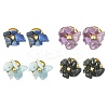 Natural Mixed Gemstone Chips Beaded Flower Stud Earrings EJEW-JE05282-1