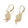 Brass Micro Pave Cubic Zirconia Earring Hooks LS-KK-G374-09G-1