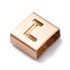 Ion Plating(IP) 304 Stainless Steel Square Slide Charms STAS-L132-23L-RG-2