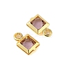 Rack Plating Brass Glass Pendants KK-S385-02G-08-2