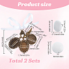2 Sets Wedding Bouquet Alloy & Glass Photo Charms DIY-SC0025-64-2