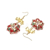 Christmas Theme Flower Glass Seed Beaded Dangle Earrings for Women EJEW-MZ00205-4
