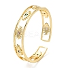 Colorful Cubic Zirconia Cuff Bangle BJEW-D058-03B-G-02-3