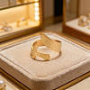 304 Stainless Steel Cuff Open Rings for Women RJEW-N054-01G-1