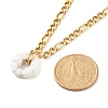 Natural Howlite Donut Pendant Necklace NJEW-JN03815-05-5