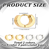 4 Pairs 2 Colors 304 Stainless Steel Huggie Hoop Earrings EJEW-LP0001-08-2