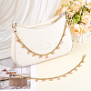 2Pcs Alloy Enamel Pink Bowknot Tassel 304 Stainless Steel Cable Chain Bag Decorative Chains AJEW-BBC0001-03-4
