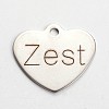 Non-Tarnish 201 Stainless Steel Heart Pendants STAS-L165-C18-1