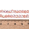 AB Color Plated Transparent Glass Beads Strands GLAA-G127-01-02E-2