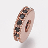 Brass Micro Pave Cubic Zirconia Bead Spacers LS-ZIRC-K074-11A-02RG-1