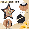 Moon Star Wall Mounted Brooch Jewelry Display Cork Tray AJEW-WH0060-20-4