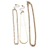 3Pcs 3 Styles Brass & Iron Chain Necklaces Set NJEW-V003-08G-2
