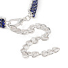 Adjustable 3-Row Iron Rhinestone Cup Chain Pet Collars LS-AJEW-A054-01B-3