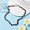 Natural Ice Obsidian Chip Beaded Necklace NJEW-JN04615-01-2