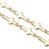 Round White Shell Pearl & Brass Rosary Bead Necklaces NJEW-JN05836-5