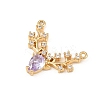 Brass Micro Pave Cubic Zirconia Pendants KK-F919-29G-03-2