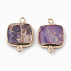 Electroplate Natural Regalite/Imperial Jasper/Sea Sediment Jasper Links connectors G-S329-016-1