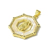 Real 18K Gold Plated Brass Micro Pave Cubic Zirconia Pendants KK-H472-14G-14-2