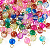 90Pcs 9 Style Glass Pendants PALLOY-TAC0295-3