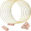Iron Craft Hoop and Wood Pedestal Kit DIY-WH0343-71-1