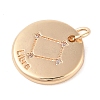 Brass with Clear Cubic Zirconia Pendants KK-N256-24G-G-2