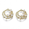 Brass Micro Pave Clear Cubic Zirconia Charms ZIRC-S069-026G-1