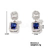 Elegant Square Copper Inlaid Zircon Women's Stud Earrings Fashionable Accessories NP2804-2-1