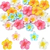 20Pcs 5 Colors Plumeria Resin Pendants RESI-YW0004-66-1