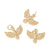Brass Micro Pave Clear Cubic Zirconia Charms KK-G415-31G-1