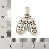 Brass Micro Pave Clear Cubic Zirconia Pendants KK-B099-01P-M-3