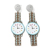 Sparkling Acrylic Watch Dangle Stud Earrings with 304 Stainless Steel Pins LS-EJEW-C063-01F-1