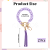 2Pcs Acrylic & Zine Alloy & PU Pendant Decoration KEYC-CL0001-44C-2