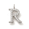 304 Stainless Steel Micro Pave Cubic Zirconia Pendants STAS-H228-06P-R-1