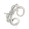 Brass Micro Pave Cubic Zirconia Cuff Rings RJEW-I103-095P-1