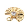Brass Micro Pave Cubic Zirconia and Glass Pendants KK-L209-088G-2