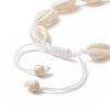 Natural Shell & Synthetic Turquoise Braided Bead Bracelet for Women BJEW-JB09245-02-3