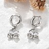 Brass Micro Pave Clear Cubic Zirconia Hoop Earrings EJEW-R016-06P-1