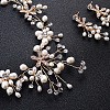 Alloy Fresh Water Pearl Rhinestone Jewelry Sets FS-WG8E598-01-4