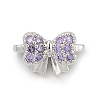 Brass Micro Pave Cubic Zirconia Slide Charms KK-G526-01P-1