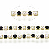 Brass Rhinestone Strass Chains CHC-N017-001A-A06-3