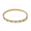 304 Stainless Steel Crystal Rhinestone Flower Hinged Cuff Bangles for Women SA-CBA61B8-12G-4