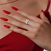 1Pc 304 Stainless Steel Wave Wire Wrap Open Cuff Ring for Women RJEW-LP0002-21-1