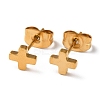 Ion Plating(IP) 304 Stainless Steel Stud Earrings for Women EJEW-F325-01D-G-1