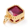 Real 18K Gold Plated Brass Inlaid Cubic Zirconia Charms ZIRC-L100-073G-04-4