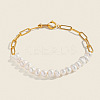 Natural Freshwater Pearl Beaded Link Bracelets FT4908-1