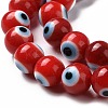 Handmade Evil Eye Lampwork Round Bead Strands LAMP-L055-6mm-19-3