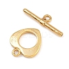 Heart Brass Toggle Clasps KK-G548-43G-05-2