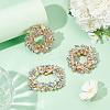 4Pcs 2 Styles Rectangle & Flower Brass Rhinestone Shoe Decorations AJEW-GA0006-93-4